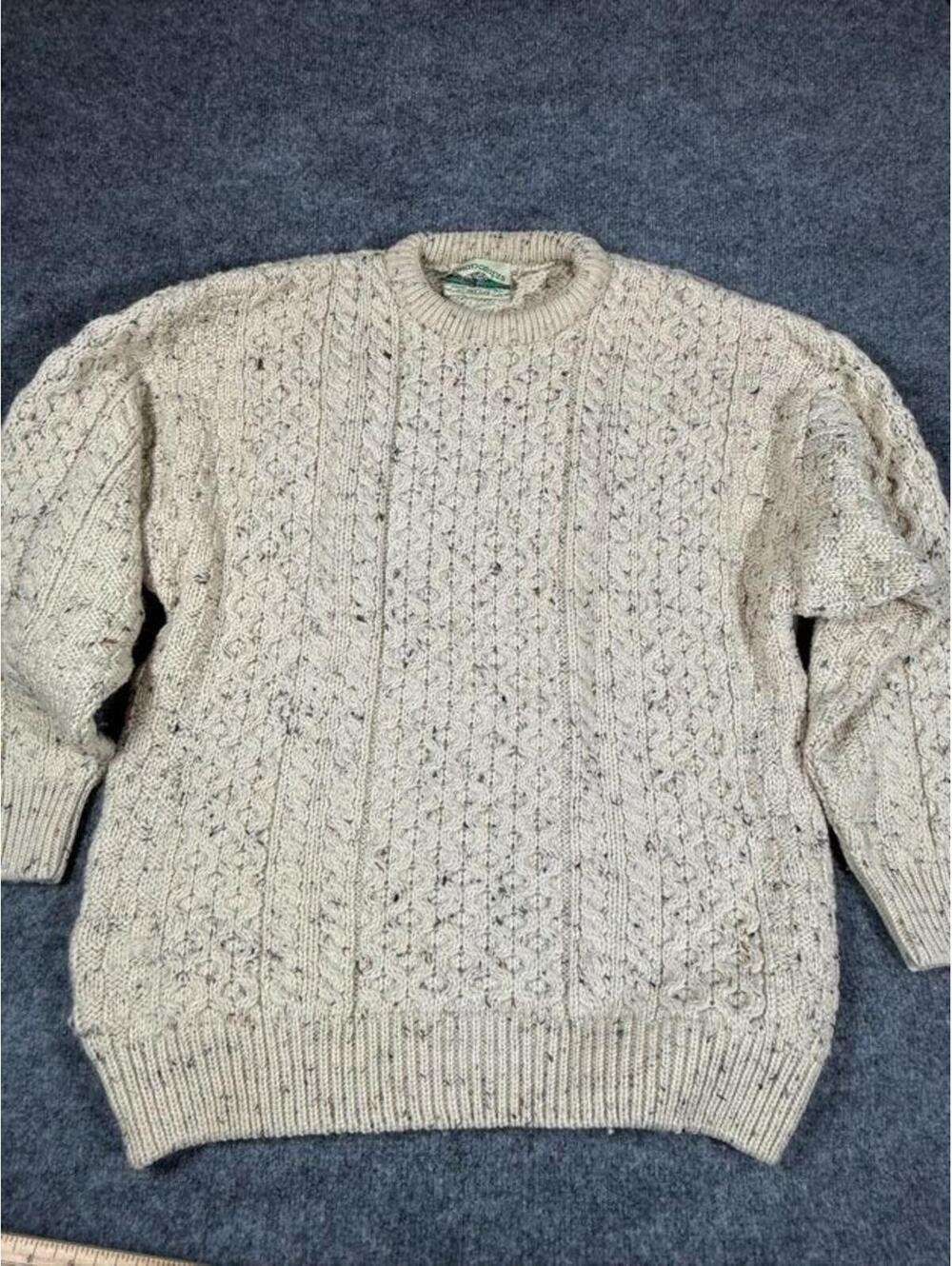 Aran Crafts Ireland XL Cream Cable Knit Sweater XL